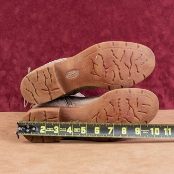 Sofft Women Sharnell Distressed Grey Suede Lace-up Western Zip Knee Boots sz 8.5 - Picture 5 of 10